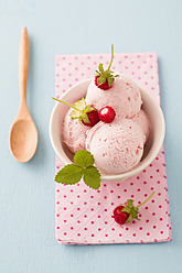 Bowl of wild strawberry ice cream - ECF000055