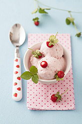 Bowl of wild strawberry ice cream - ECF000057