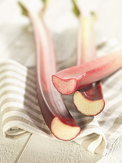 Rhubarb on table, close up - CHF000001