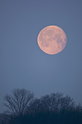 Germany, Bavaria, Full moon in morning - UMF000460