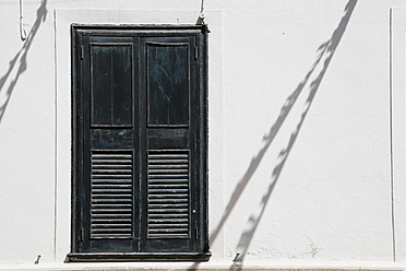 Spain, Menorca, Closed window shade - JMF000213