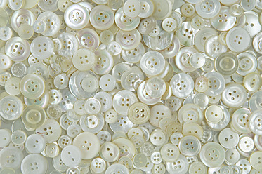 Various white buttons, close up - ASF004636