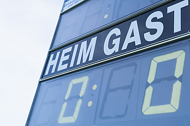 Germany, Munich, Display of score at soccer game - TCF002879