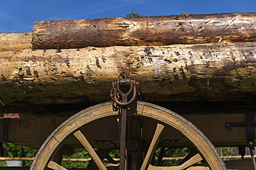 Deutschland, Bayern, Nahaufnahme Holzkarren - TCF002885