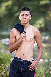 USA, Texas, Portrait of teenage boy - ABAF000303