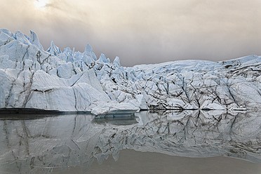 USA, Alaska, View of Matanuska Glacier mouth and Glacial Lake - FOF004375