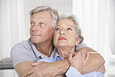 Spain, Senior couple looking away - PDYF000172