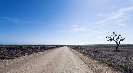 Portugal, Blick auf die gerade Straße - WVF000289