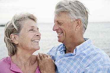 Spain, Senior couple smiling, close up - WESTF019052