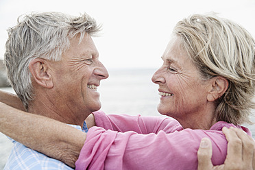 Spain, Senior couple smiling, close up - WESTF019053