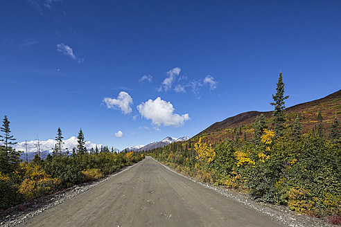 USA, Alaska, Blick auf den Denali Highway im Herbst - FOF004399