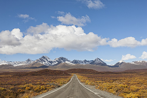 USA, Alaska, Blick auf den Denali Highway im Herbst - FOF004403