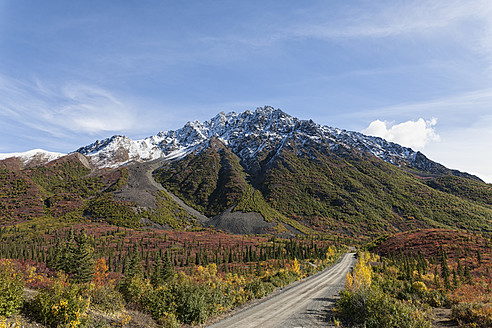 USA, Alaska, Blick auf den Denali Highway im Herbst - FOF004406