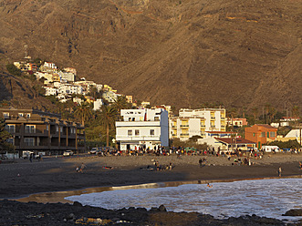 Spain, Beach in La Playa with La Calera at Canary Islands - SIEF003012