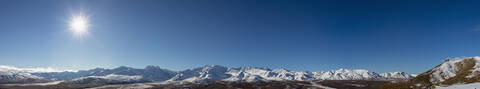 USA, Alaska, Blick auf die Alaska-Kette im Denali-Nationalpark, lizenzfreies Stockfoto