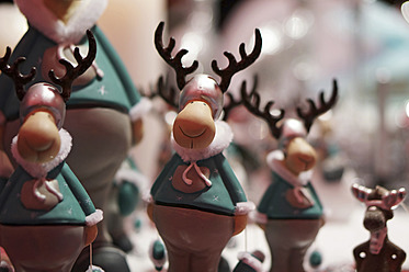 Germany, Christmas decoration with reindeer figurines, close up - HOHF000010