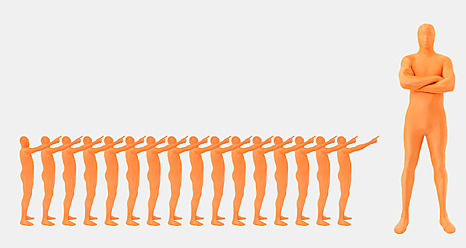 Männer in orange zentai auf weißem Hintergrund - TCF003104