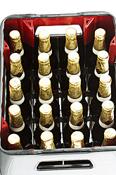 Beer bottles in case, close up - MAEF005525