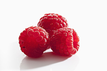 Raspberries on white background, close up - CSF016151
