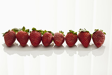 Erdbeeren auf weißem Hintergrund, Nahaufnahme - CSF016139