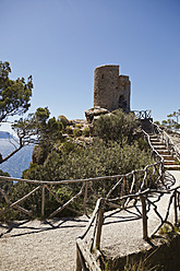 Spain, Mallorca, View of Torre des Verger with wooden railings - MS002774