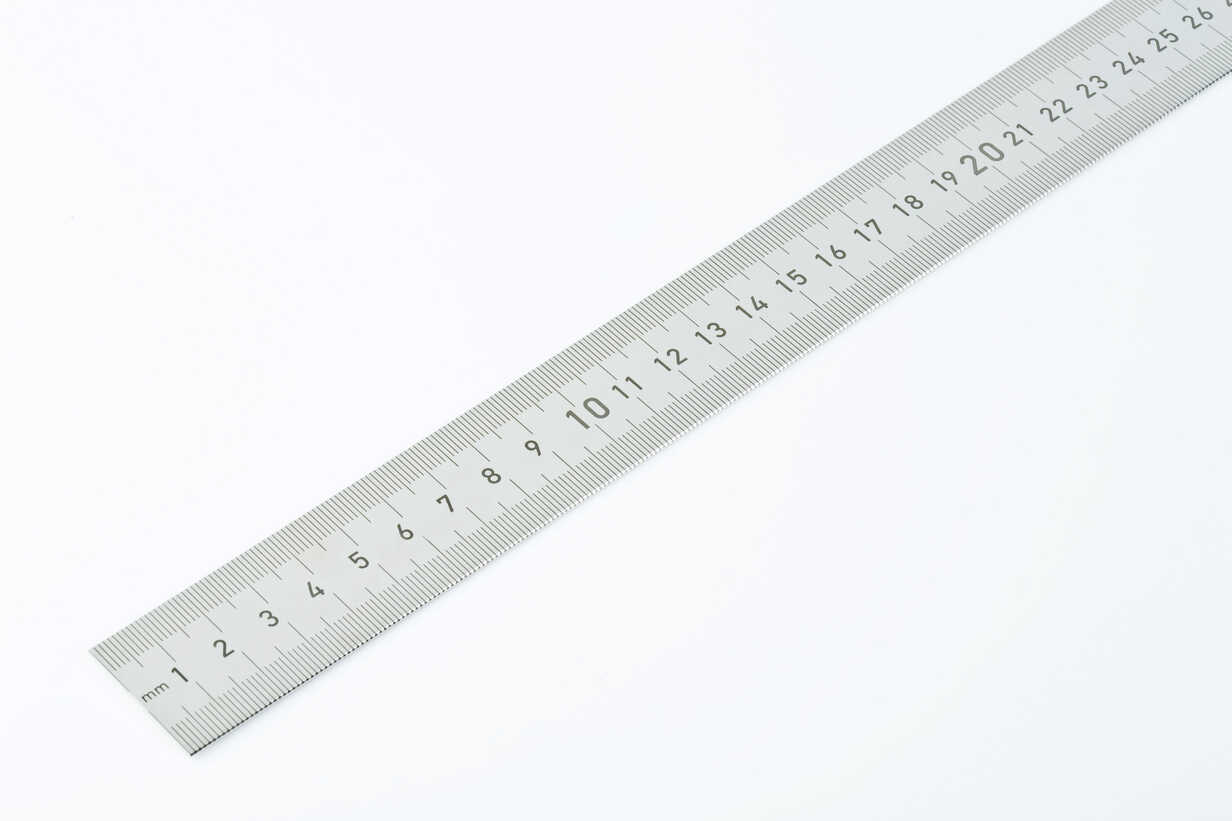 Right angle ruler on whtie background, close up stock photo