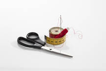 Measuring Tape Reel Scissor On White Stock Photo 408305833