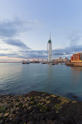 England, Hampshire, Portsmouth, View of Spinnaker Tower at Gunwharf Quays - WDF001477