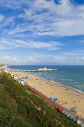 England, Dorset, Bournemouth, View of beach at Bournemouth Pier - WDF001562