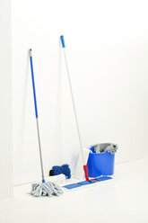 Cleaning set on white backgound, close up - MAEF005906