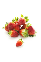 Strawberries on white background, close up - MAEF005967