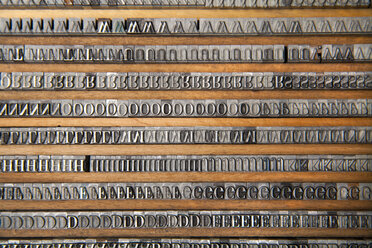 Germany, Bavaria, Drawers of alphabets in typesetting shop - TC003361
