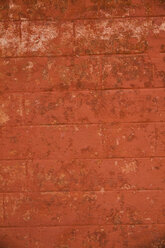 India, Red brick wall, close up - MBEF000580