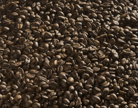 Coffee beans, close-up stock photo