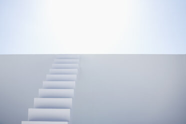 White modern stairs of corporate business against blue sky - PDYF000372