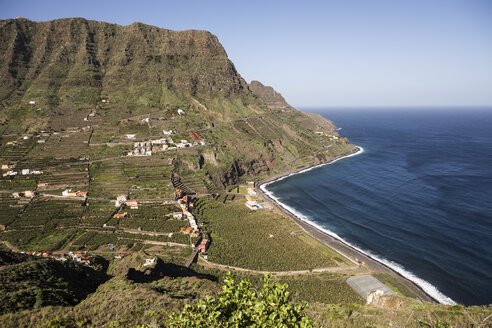 Spanien, La Gomera, Blick auf Playa de Hermigua - DISF000013