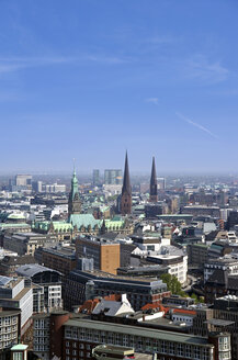 Deutschland, Hamburg, Blick auf Skyline mit Kirchen - ALE000015