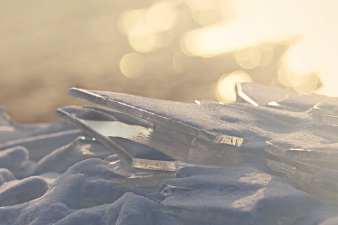 Germany, Ice at Lake Constance during sunset - BSTF000016