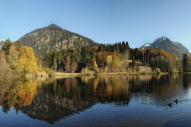 Deutschland, Blick auf den Moorsee bei Oberstdorf - BSTF000022