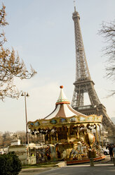 France, Paris, Eiffel Tower and carousel - ON000037