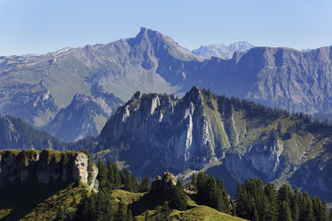 Austria, Vorarlberg, View of Niedere mountain at Bregenz Forest - SIE003549