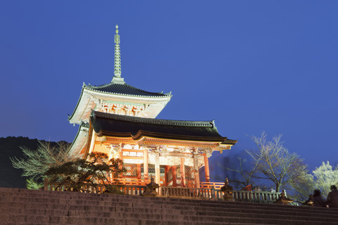 Japan, Kyoto,Pagode im Kiyomizu dera-Tempel, lizenzfreies Stockfoto