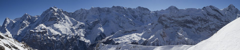 Schweiz, Blick auf Eiger, Mönch und Jungfrau, lizenzfreies Stockfoto