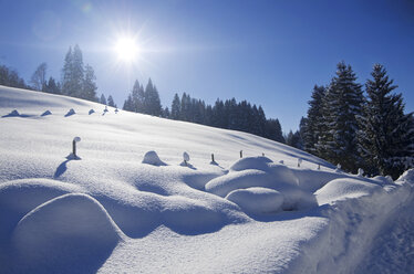 Deutschland, Bayern, Blick auf Winterlandschaft Tal - ALE000024