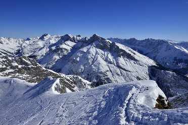 Deutschland, Bayern, Blick auf das zentrale Karwendelgebirge - ESF000356