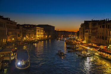 Italy, Venice, Vaporetto on Canal Grande at Rialto Bridge - HSIF000252