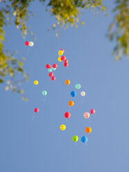 Deutschland, Bayern, Vielzahl von Ballons fliegen in Himmel - HSIF000197