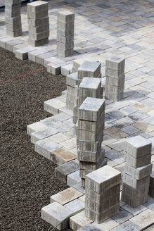 Germany, Rhineland Palatinate, Construction of paving stones - CSF018354