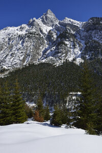 Österreich, Tirol, Blick auf das Johannestal mit Risser Falk am Karwendelgebirge - ESF000374