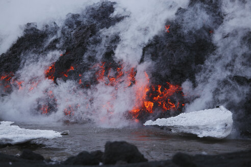 Iceland, View of lava erupting from Eyjafjallajokull Fimmforduhals, 2010 - MR001369